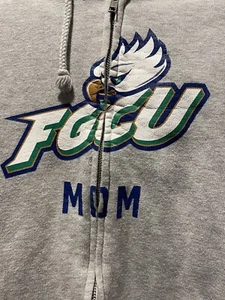 Florida Gulf Coast University 2X Gray Hooded Sweatshirt. Full Zip Jacket - Picture 1 of 5