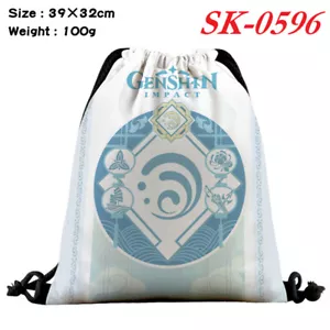 Genshin Impact Print Drawstring Bag Unisex Storage Bag Fashion Shoulders Bag - Picture 1 of 32