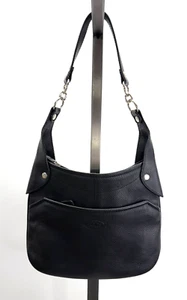 Tod's Black Grained Leather Shoulder Bag w/ Silver Hardware - Picture 1 of 7