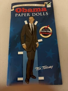 Obama Paper Dolls Tom Tierney 2008 Taschenbuch enthält Wahlabend Scorekarte - Bild 1 von 8