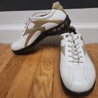 Ecco Hydromax Golf Shoes Womens Size 38 US Size 7/7.5 White Gold Spiked Leather 