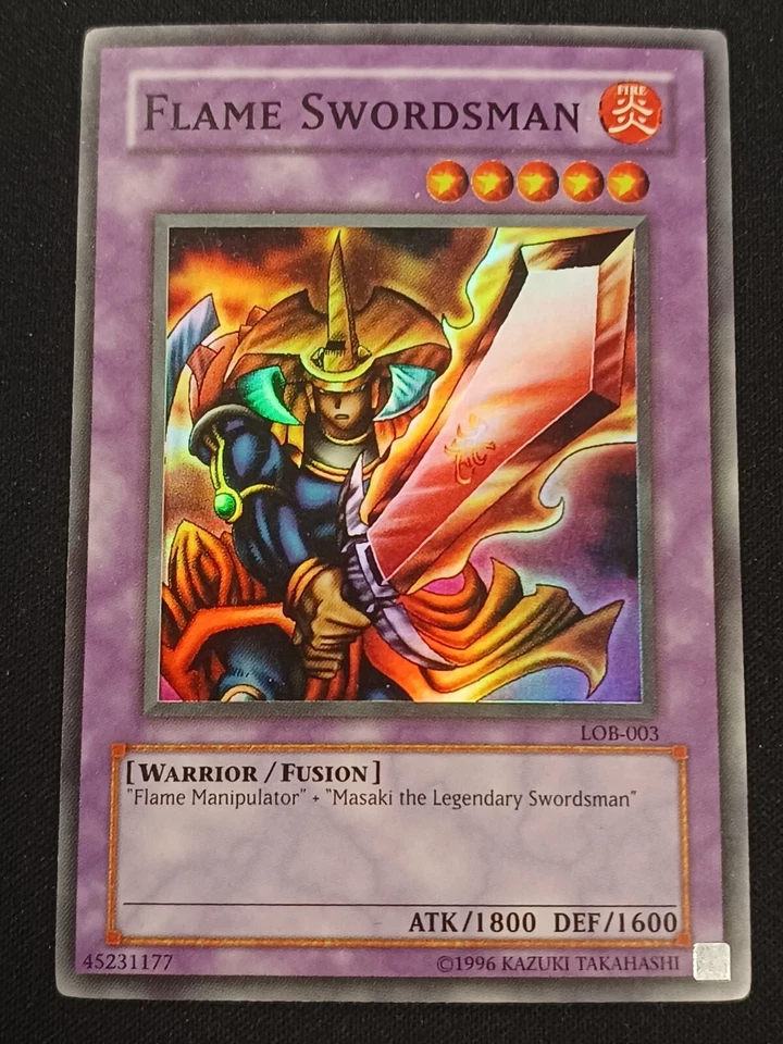 Flammen-Schwertkämpfer Flame Swordsman LOB-003 Super Rare Englisch NM YUGIOH - Bild 1 von 1
