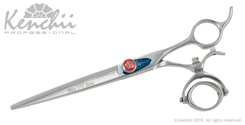 Kenchii Grooming Five Star 7.0" Double Swivel Shear - Straight, Curved, 46T, Set