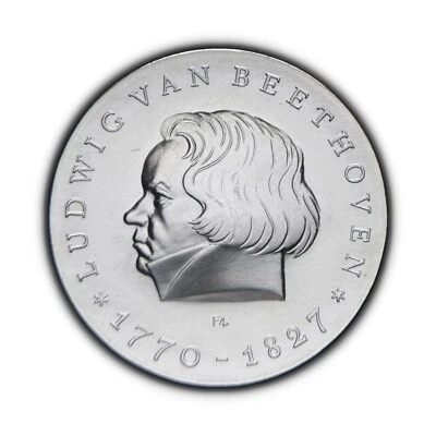 ALEMANIA. 1970, 10 marcos, plata - Ludwig van Beethoven, Este (RDA) Berlín A 1 Foto 1 de 3