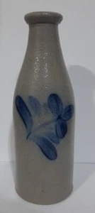Rowe Pottery Works Vintage 1995 Salt Glazed Stoneware Bottle 9" Tall Handcrafted - Picture 1 of 10
