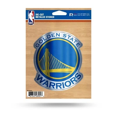 Golden State Warriors Logo Metallic Die-Cut Decal 5x4 InchesCar Window - Image 1 of 2
