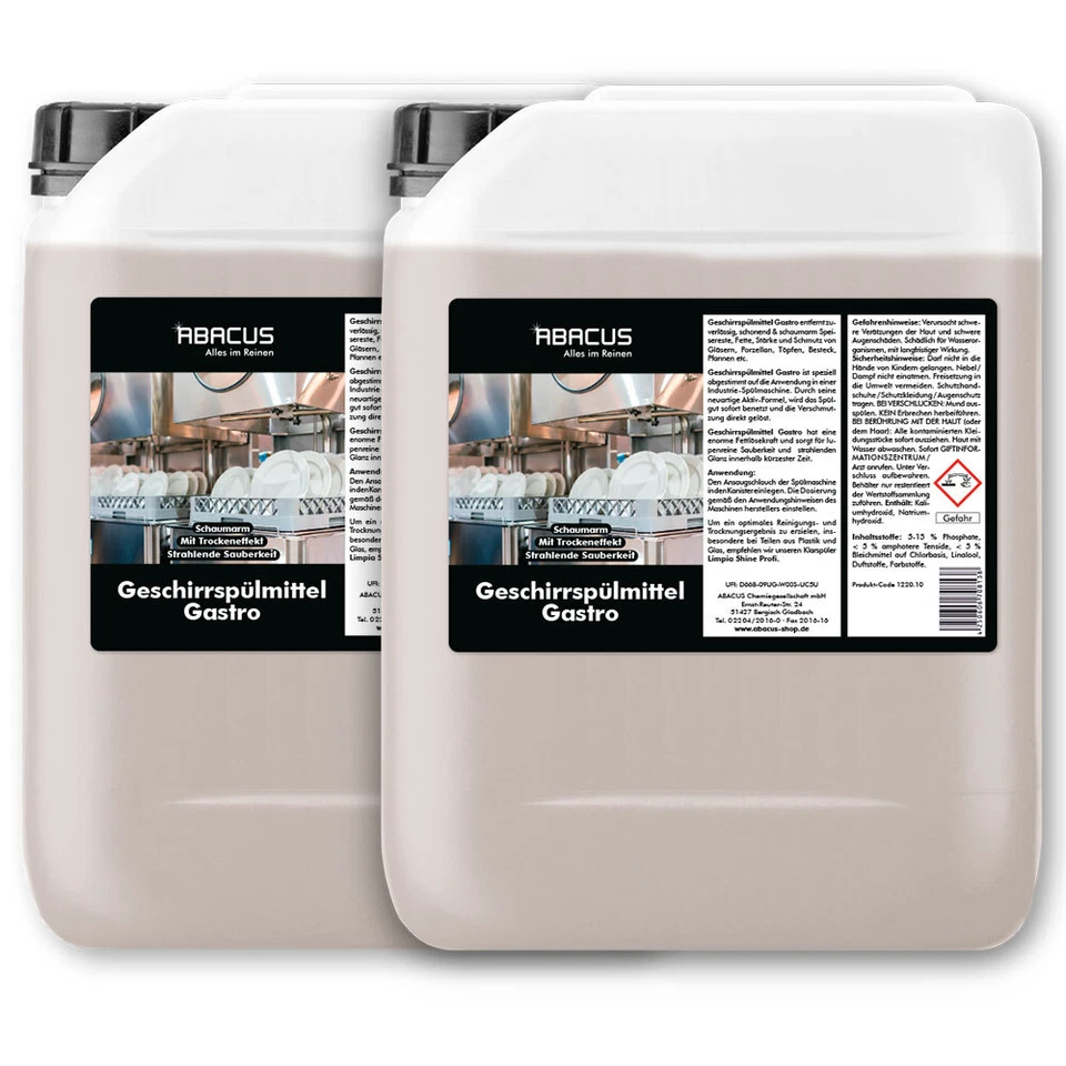 (10,99€/L) 10 L Geschirrspülmittel Gastro  Reiniger f. Industrie-Spülmaschinen - Bild 1 von 1