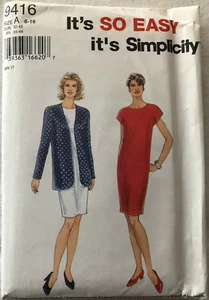 Simplicity 9416 UNCUT Misses Size 6, 8, 10, 12, 14, 16 Dress and Jacket Pattern - Picture 1 of 2