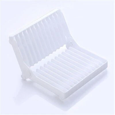 Plate Dish Stand Holder Kitchen Cupboard Foldable White Tier Corner Storage Rack - Image 1 of 4