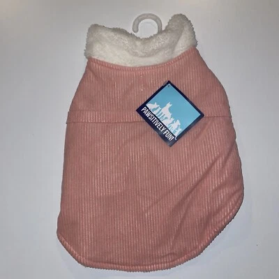 Dog Jacket Corduroy Style Sherpa Lined Pink Size Large - Image 1 of 4
