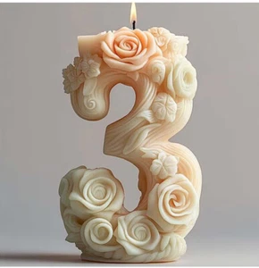 Flower Number Candle Mold Resin Mold DIY Mould 3D Art Silicone Mold Home Decor A - Picture 1 of 14