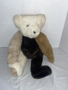 Vermont Teddy Bear Patchwork Tan Brown Jointed Frankenbear 16" Stuffed Animal - Picture 1 of 8
