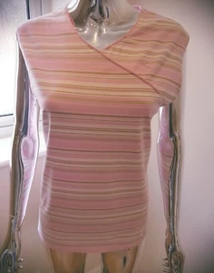 Domyos Ladies Sleeveless 92% Cotton Multi Striped Top Size XXL 16/18 - Picture 1 of 8