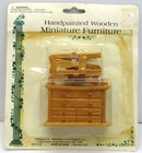 Vintage Miniature Dollhouse Midwestern Home Products Dresser Chairs Wood Stained