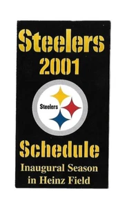PITTSBURGH STEELERS OFFICIAL 2001 SEASON POCKET SCHEDULE - Picture 1 of 1