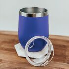 25pk 12oz BLUE Stainless Steel Wine Glass/Vacuum Tumbler Cup with Lid