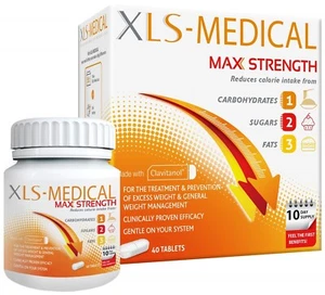 XLS Medical Max Strength Weight Loss 40 Tablets Cut Intake Fat Carbs Pro Diet - Picture 1 of 7