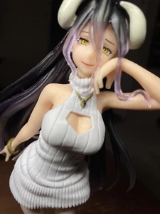 Anime Hentai Figure Albedo White Dress 9” PVC Statue Overlord Series Wingless - Picture 1 of 5