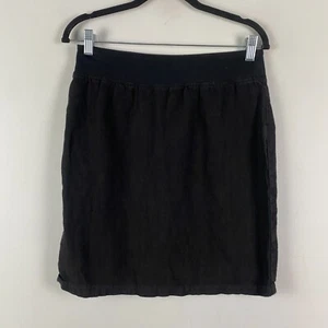 Cut Loose Solid Linen Walking Skirt Size Small Black Pull On - Picture 1 of 10