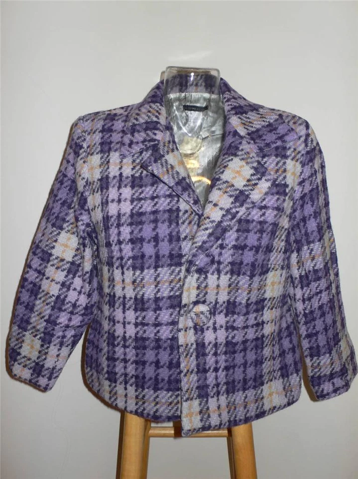 Blazer chaqueta y falda traje Anthropologie púrpura lavanda a cuadros lana nuevo con etiquetas 10 Foto 1 de 1