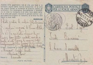 A3516) WW2, 30/11/42 FRANCHIGIA MILITARE CON ANNULLO RODI EGEO. - Picture 1 of 1
