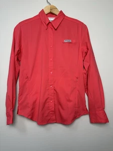 Camisa Columbia PFG Omni Tono Abotonada Ventilada Manga Larga Coral Talla Pequeña - Imagen 1 de 10