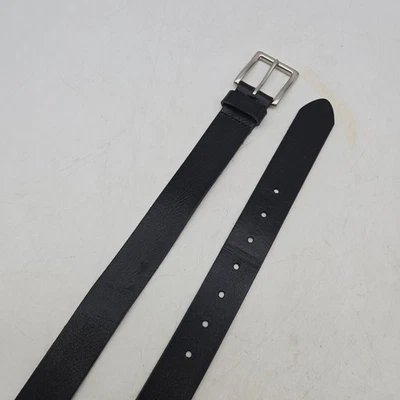 Structure Belt Black Leather Textured Dress Mens 36 Nickel Buckle NWOT - Image 1 of 4