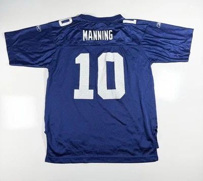 NFL Eli Manning #10 New York Giants Jersey Blue Reebok Youth Large 14-16 - Изображение 1 из 4