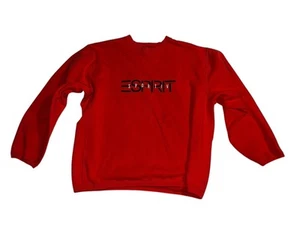 ESPRIT Cotton Logo Sweatshirt Unisex Medium Orange Color Block 90s 80s - Picture 1 of 5