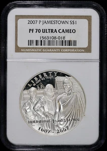 2007-P $1 Proof Jamestown Commem Silver Dollar NGC PF 70 UC | PR - Picture 1 of 4