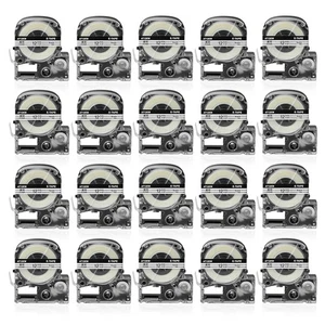 20PCS 1/2" Compatible LK-4TBN LC-4TBN Tape for EPSON LabelWorks Black on Clear - Picture 1 of 10