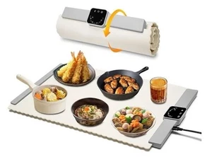 Bandeja de calefacción de alfombrilla de calentamiento de alimentos eléctrica de silicona temporizador de temperatura de 6 niveles calor portátil - Imagen 1 de 7