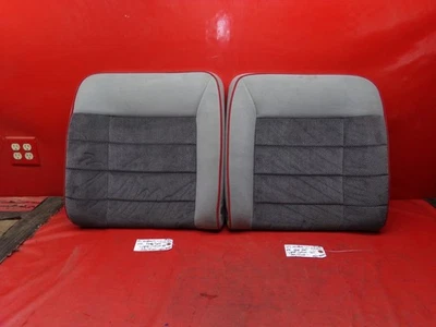 85 86 FORD MUSTANG BACK REAR SEAT UPPER CUSHION SET GT GREY W/ RED PIPING 2PC OE - Image 1 of 4