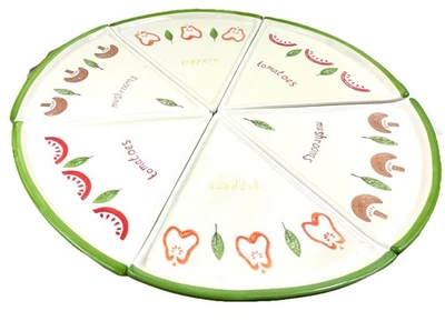 Vintage Pizzateller Komplettset im Originalkarton Servieren & Teilen 6er Set großer Teller - Bild 1 von 4