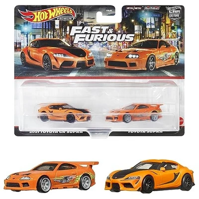 Hot Wheels HKF54 Premium 2-Pack Fast & Furious GR Supra & Supra dal Giappone - Immagine 1 di 4