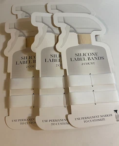 5 sets of 2 Count Silicone Label Bands - White - Picture 1 of 3