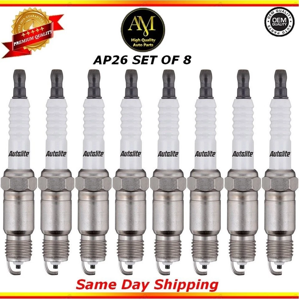 Juego de 8 bujías Platinum AP26 para GMC Chevrolet Mercury Pontiac 5,8 L 6,6 L Foto 1 de 1