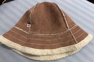 POLO JEANS Ralph Lauren Shearling Leather Bucket Hat Boonie - Picture 1 of 6