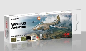 ICM WWII US Aviación Acrílico Colores Set 3047. 6 x 12 ml (para ICM Merodeador etc) - Imagen 1 de 2