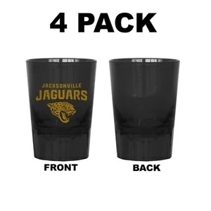 JACKSONVILLE JAGUARS 4 PK 2OZ PLASTIC REUSABLE TEAM LOGO SHOT GLASSES FREE SHIP - Picture 1 of 1
