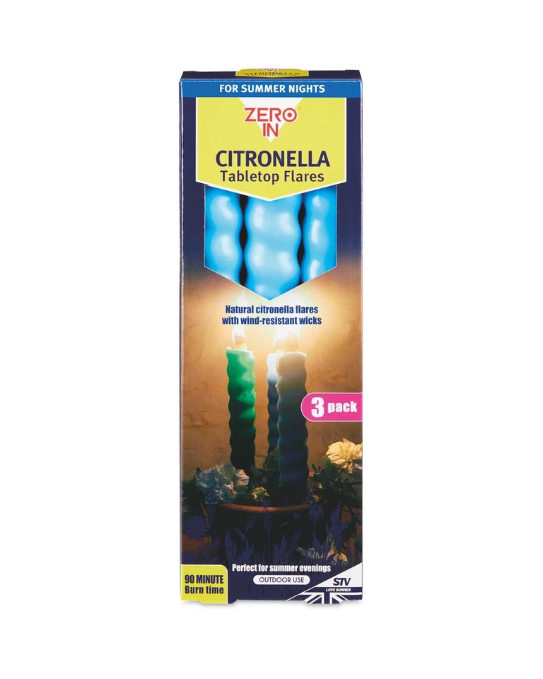 NEW & Boxed Blue Citronella Garden Flares (3 Pack) Bug & Pest Protection - Image 1 of 2