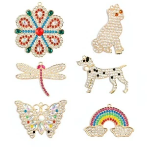 6 Piece Pendant Jewellery Making Set Crystal Art Diamond Painting Craft Buddy - Picture 1 of 6
