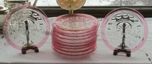 11 PCS TIFFIN FRANCISCAN KINGS CROWN RUBY STAIN 7 5/8" DESSERT LUNCH PLATES - Picture 1 of 4