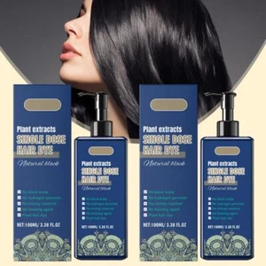 Black Hair Shampoo 5 Mins Fast Become Black Hair Dye Reduce Stimulate Scalp E0N6 - Picture 1 of 15