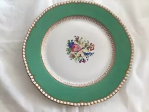 ROYAL BAYREUTH 1794 BAVARIA 10 3/4" piatto fiori bordo oro - usato - Foto 1 di 6