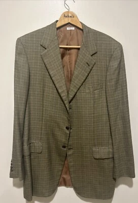 Traje Chaqueta Blazer 42 Largo Pata de Gallo Italia Cachemira Brioni Neiman Marcus Para Hombre Foto 1 de 4