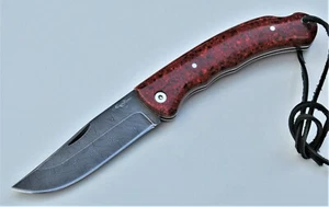 Cuchillos Nazarov Rusia acero damasco exterior Таёжник cuchillo plegable hecho a mano HRC62 - Imagen 1 de 12