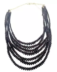 Bordeaux Burgundy Graduated Multi strand Beaded Necklace (242H) - Picture 1 of 8