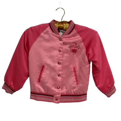Jaqueta acolchoada rosa princesa meninas Disney Store tamanho pequeno - Imagem 1 de 4