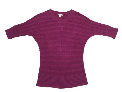 Old Navy Girl's Purple Dolman Pullover Cable Knit Cotton Sweater Size L (10-12) - Image 1 of 4